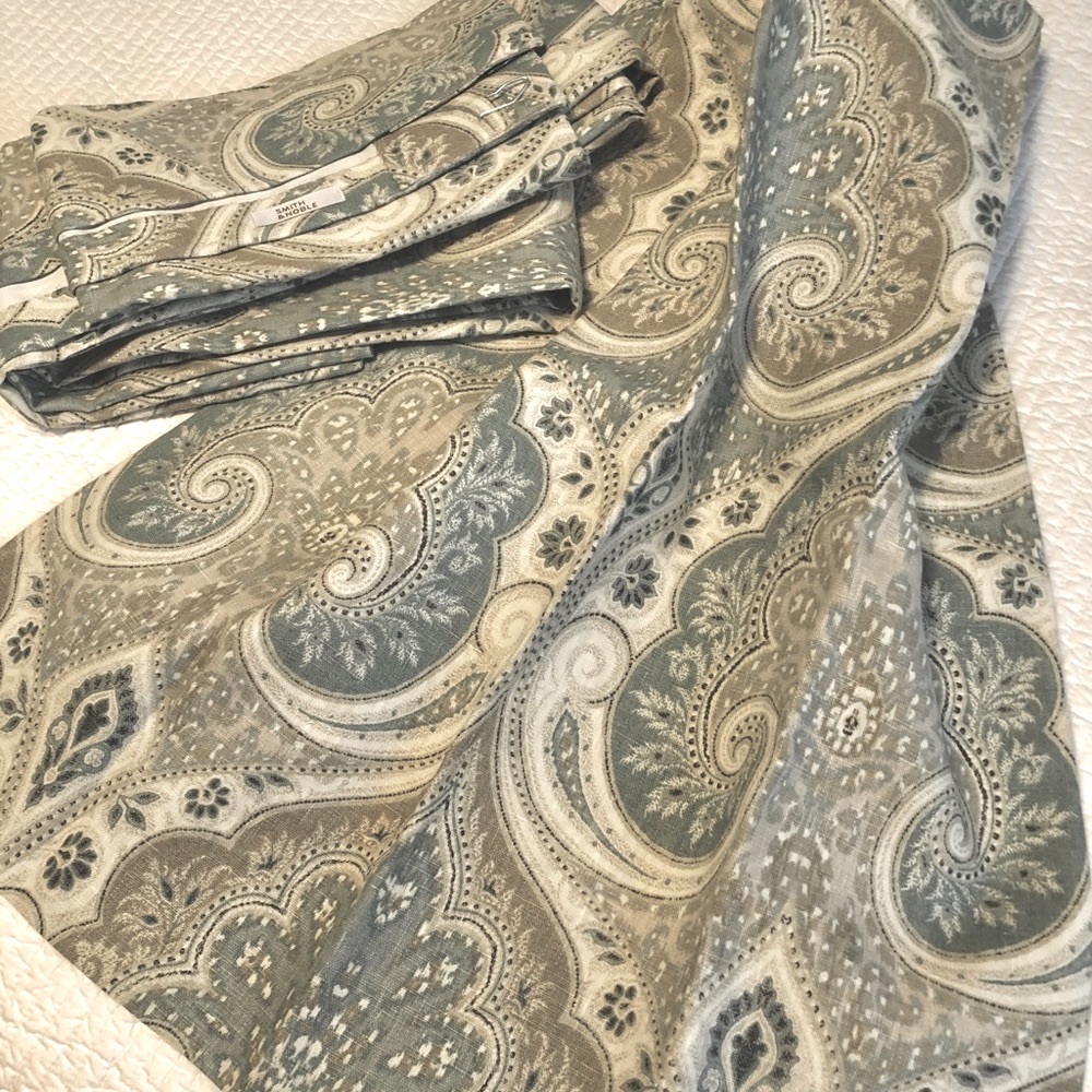 *NEW* linen Smith & Noble drapery panels-Beautiful